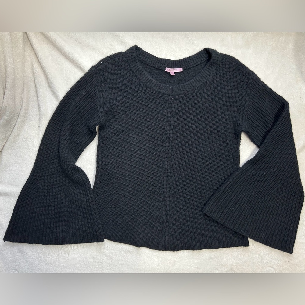 Calypso St Barth Paltina 100% Cashmere Sweater size L Flare Sleeve Crewneck - Picture 5 of 10